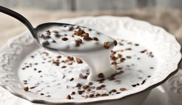 Buckwheat dipped in kefir