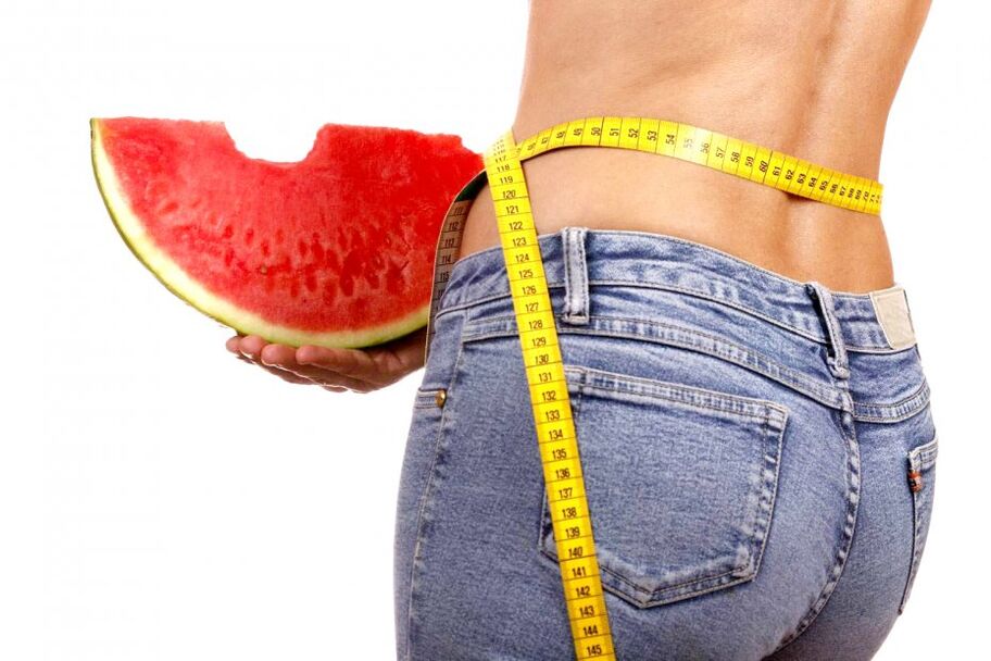 Watermelon diet to lose weight.